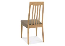 Bergen Oak Slat Back Chair - Black Gold Fabric (Pair)