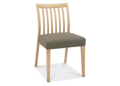 Bergen Oak Low Slat Back Chair - Black Gold Fabric (Pair)