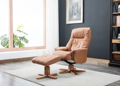 Dubai Swivel Chair and Footstool
