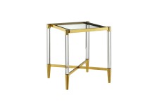 Matisse Square Lamp Table - Silver/Gold