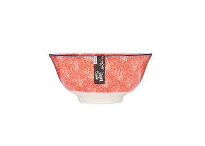 Kitchencraft Red Floral & Blue Edge Bowl