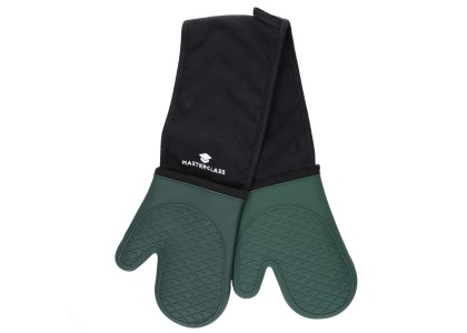 Masterclass Silicone & Cotton Doublesided Oven Glove Green