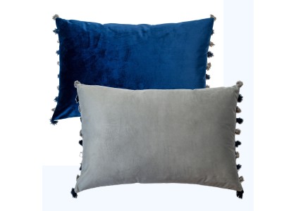Nappa Navy Grey Cushion