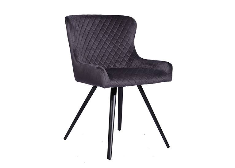 Alpha Dining Chair Grey Velvet
