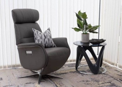 Michigan Swivel Recliner and Integrated Footstool