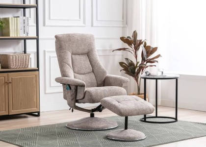 Riviera Swivel Recliner and Footstool