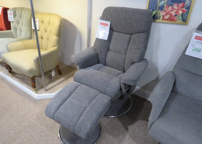 Limited Offer Biarritz Swivel Recliner and Footstool Lisbon