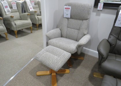 Limited Offer Marseille Swivel Recliner and Footstool Wheat