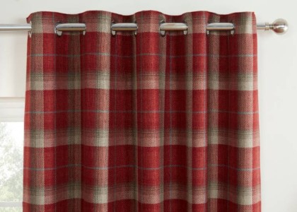 Sundour Carnoustie Red Ready Made Curtains