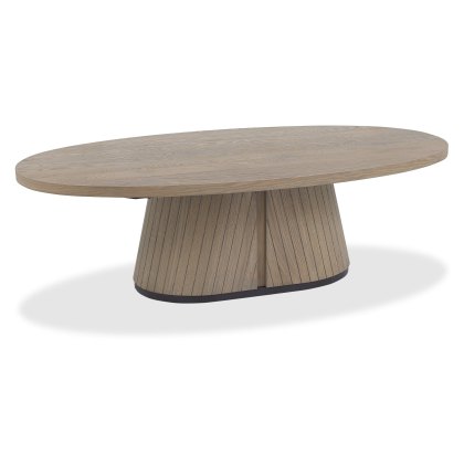 Las Vegas Oiled Oak and Peppercorn Oval Coffee Table