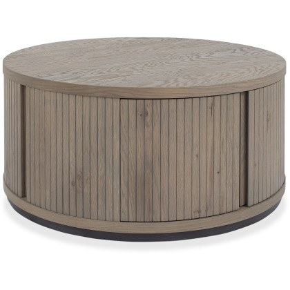 Las Vegas Oiled Oak and Peppercorn Round Coffee Table