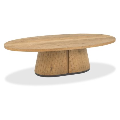 Las Vegas Rustic Oak and Peppercorn Oval Coffee Table