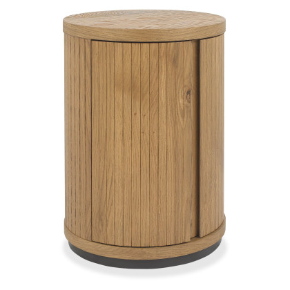 Las Vegas Rustic Oak and Peppercorn Round Lamp Table