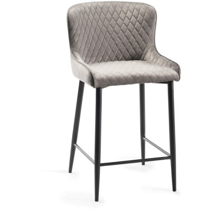 Cezanne Barstool Grey Velvet