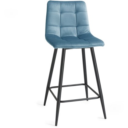 Mondrian Barstool Blue Velvet Mondrian Barstool Blue Velvet