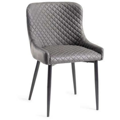 Cezanne Faux Leather Chair Dark Grey Cezanne Faux Leather Chair Dark Grey