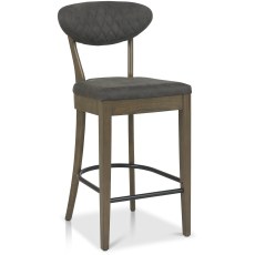 Eclipse Fumed Oak Barstool Dark Grey