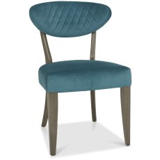 Eclipse Fumed Oak Chair Azure Velvet