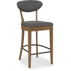 Eclipse Rustic Oak Barstool Dark Grey