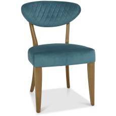 Eclipse Rustic Oak Chair Azure Velvet