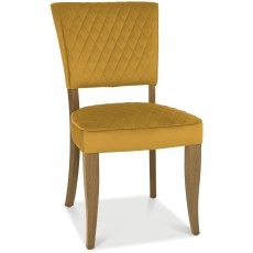 Eclipse Rustic Oak Chair Mustard Velvet