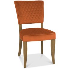 Eclipse Rustic Oak Chair Rust Velvet