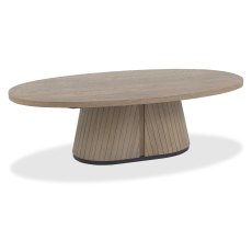 Las Vegas Oiled Oak and Peppercorn Oval Coffee Table