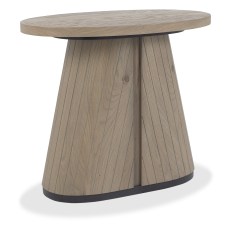 Las Vegas Oiled Oak and Peppercorn Oval Lamp Table