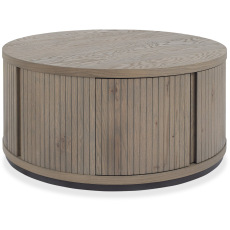 Las Vegas Oiled Oak and Peppercorn Round Coffee Table