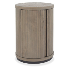 Las Vegas Oiled Oak and Peppercorn Round Lamp Table