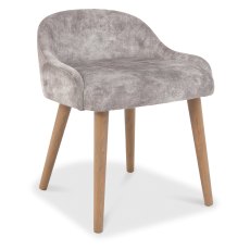 Las Vegas Knotty Oak Upholstered Stool Pearl Velvet