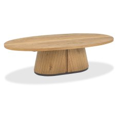 Las Vegas Rustic Oak and Peppercorn Oval Coffee Table