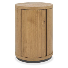 Las Vegas Rustic Oak and Peppercorn Round Lamp Table