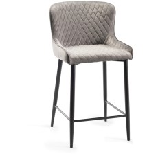 Cezanne Barstool Grey Velvet