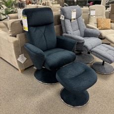 Paddington Swivel Recliner and Stool