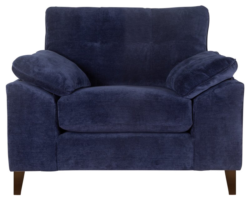 Elsie   Armchair   Front   Villa Navy   Wood Foot