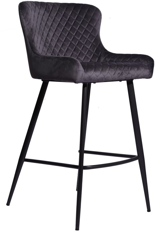 alpha bar stool grey velvet