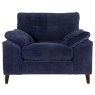 Elsie   Armchair   Front   Villa Navy   Wood Foot