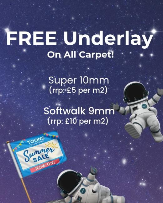 Get FREE underlay with any carpet... 
